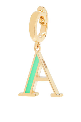 English Letter A Charm, 18k Yellow Gold